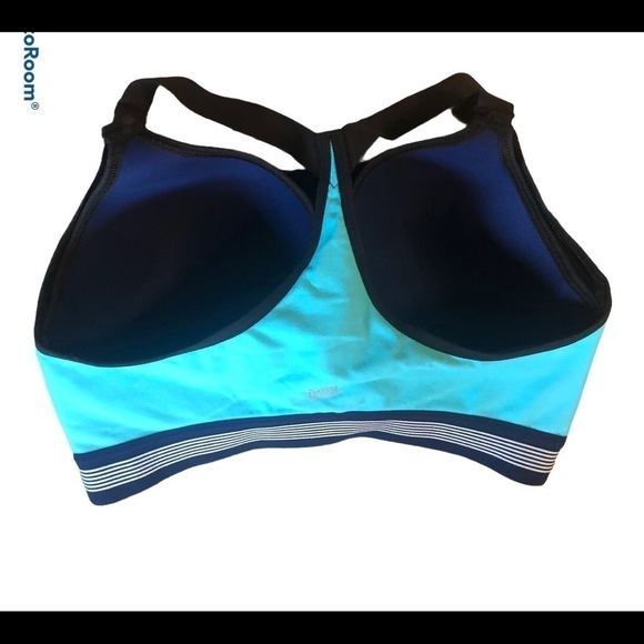 VS/VSX Wireless Sports Bra Aqua Sz. 34DD Supportive Yoga Exercise Stay Dry - Picture 5 of 6